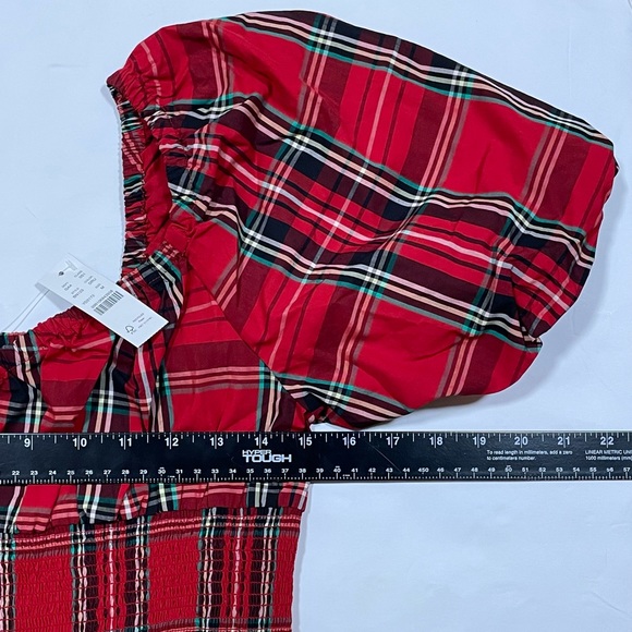 J. Crew NWT Christmas Plaid Midi Dress M Smocked Puff Sleeve Good Tidings $148 - Picture 14 of 17